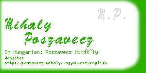 mihaly poszavecz business card